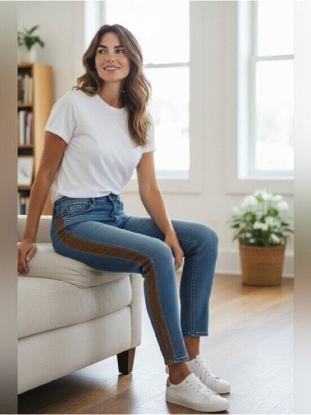 Driftwood Jackie High-rise Faux Leather Embellished Skinny Ankle Jeans Blue 26